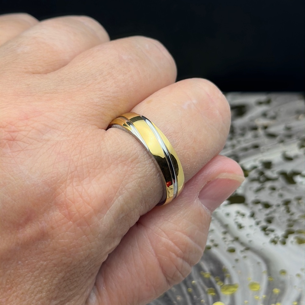 6mm Gold & Silver Ring, Men’s or Women’s, Unisex